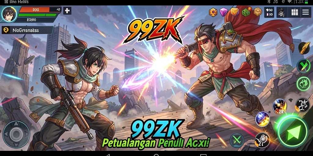 Tampilan menarik dari gameplay 99ZK dengan karakter anime yang ikonik.