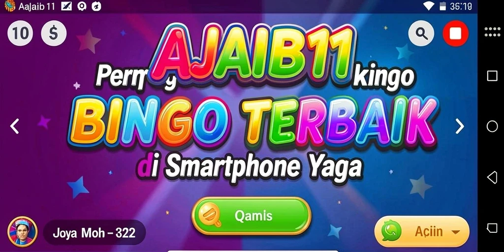 Screenshot gameplay AJAIB11 menampilkan serunya permainan Bingo yang interaktif.