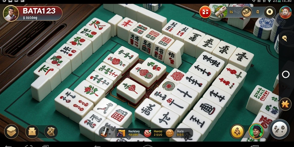 Tampilan gameplay seru di BATA123, saat pemain menyusun ubin Mahjong.