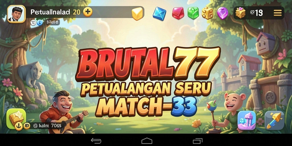 Gameplay seru BRUTAL77 dengan tantangan Match-3.