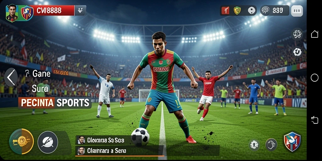 Gameplay seru dalam CW8888 menampilkan aksi olahraga yang mendebarkan.