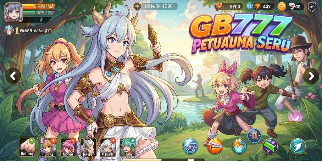 Tampilan screenshot gameplay <strong>GB777</strong> yang menakjubkan dari dunia anime yang penuh warna.