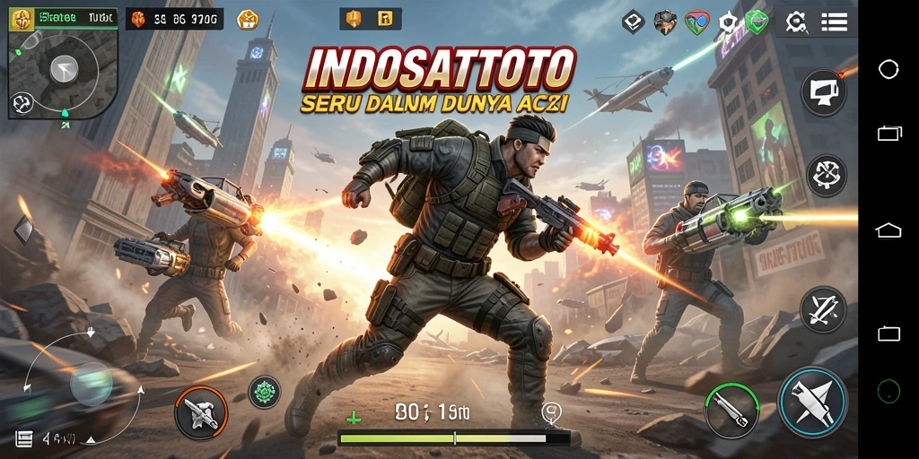 Tampilan gameplay menegangkan dalam INDOSATTOTO dengan aksi cepat dan seru.