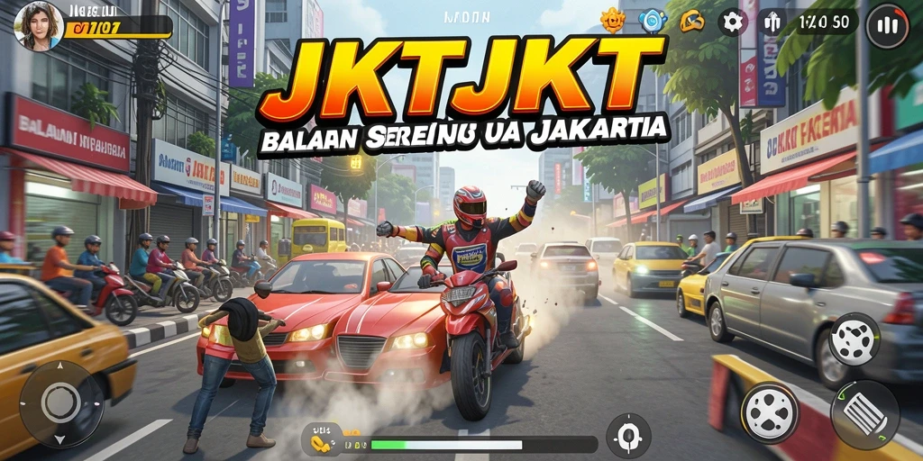 Tampilan gameplay balapan yang mendebarkan dengan mobil-mobil keren.