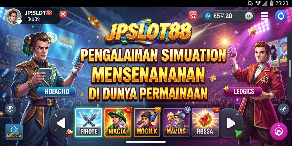 Screenshot utama JPSLOT88 menampilkan gameplay slot yang seru dan interaktif.