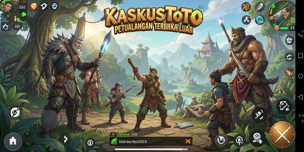 Screenshot gameplay KASKUSTOTO menampilkan eksplorasi dunia yang luas.