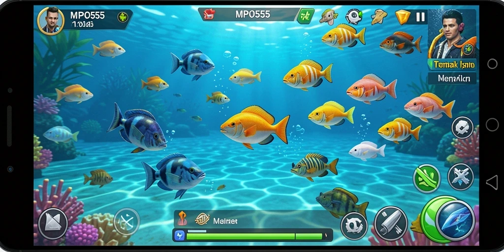 Gameplay MPO555 yang seru menembak ikan dengan grafis menawan.