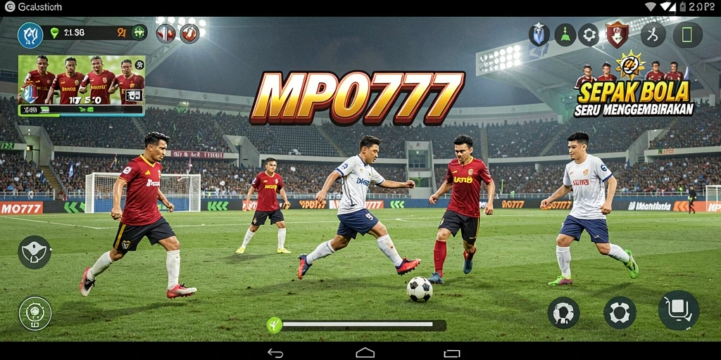 Tampilan gameplay MPO777 yang mengasyikkan dengan aksi sepak bola seru.