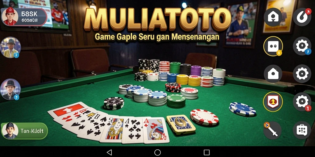 Screenshot MULIATOTO menampilkan gameplay Gaple yang menarik dan kompetitif.