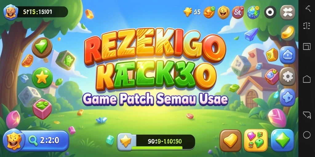 Tampilan gameplay menarik di REZEKIGO dengan elemen Match-3 yang menawan.