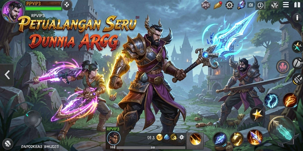 Tampilan aksi seru dalam permainan ARPG RPVIP3.