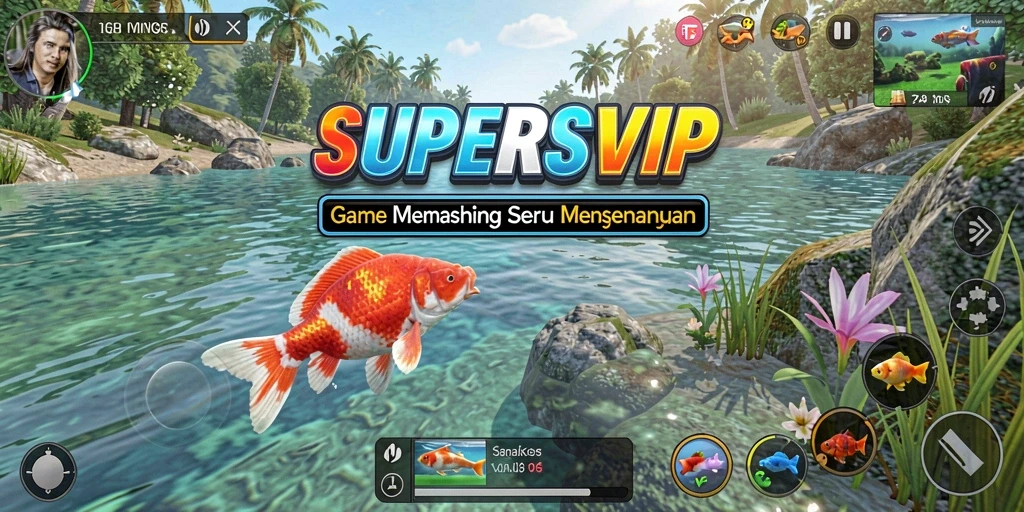 Tampilan gameplay memancing yang menakjubkan di SUPERSVIP.