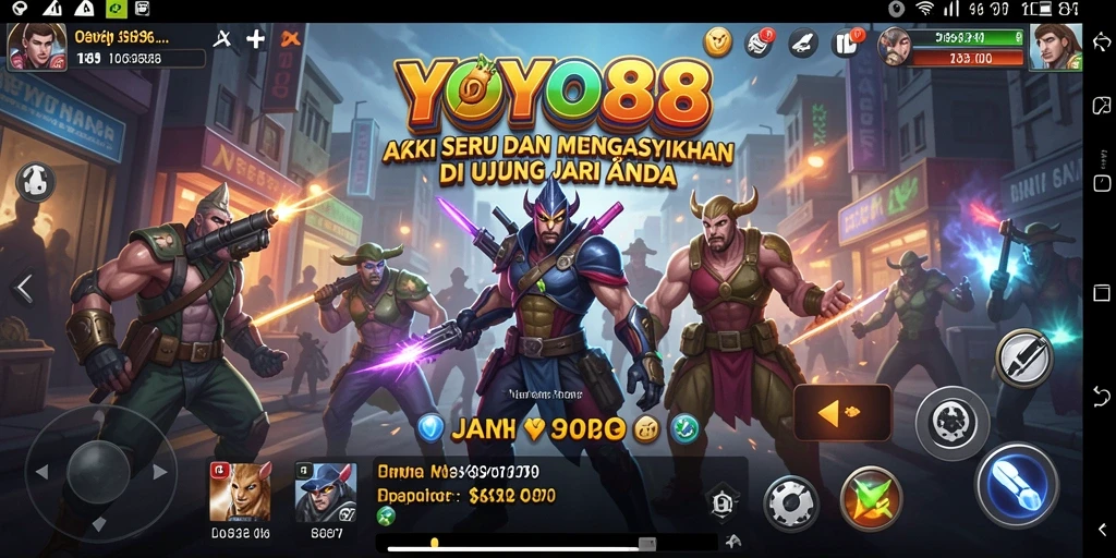 Screenshot dari gameplay menampilkan aksi mendebarkan di YOYO88.